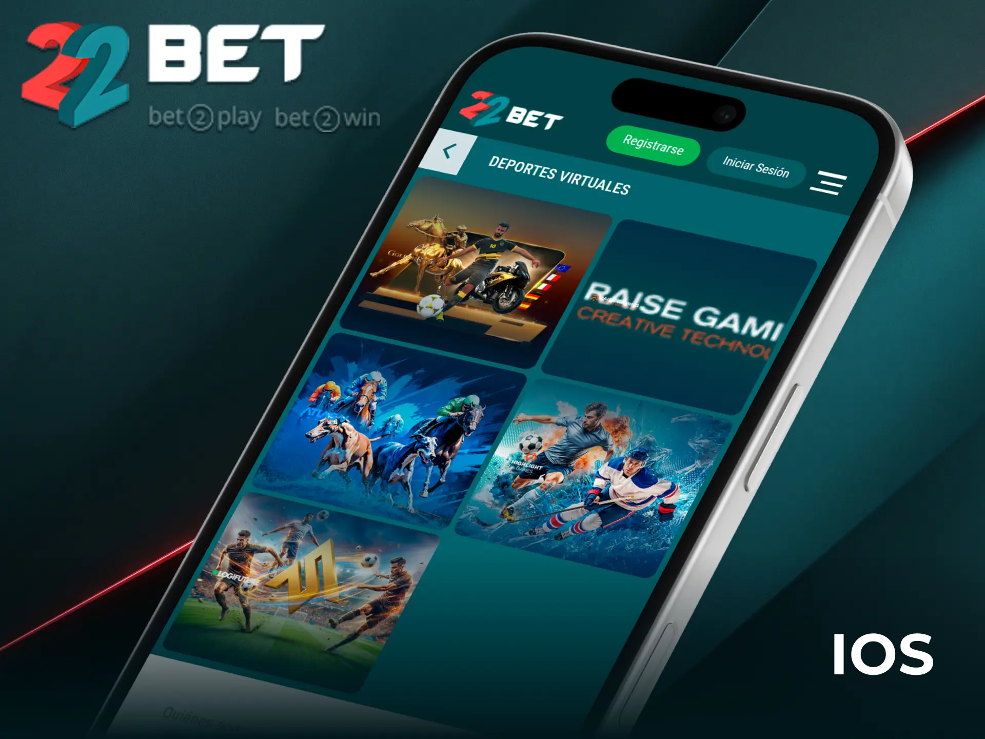 Instalá la app de 22bet para iOS y apostá desde tu celular.