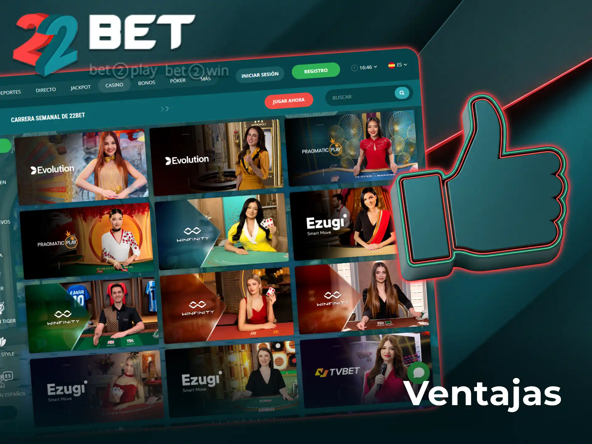 Descubrí las ventajas del casino en vivo de 22Bet para apostadores de Argentina.