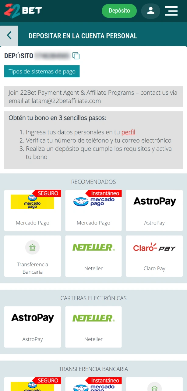 Realizá un depósito y empezá a apostar en Fórmula 1 con 22Bet.