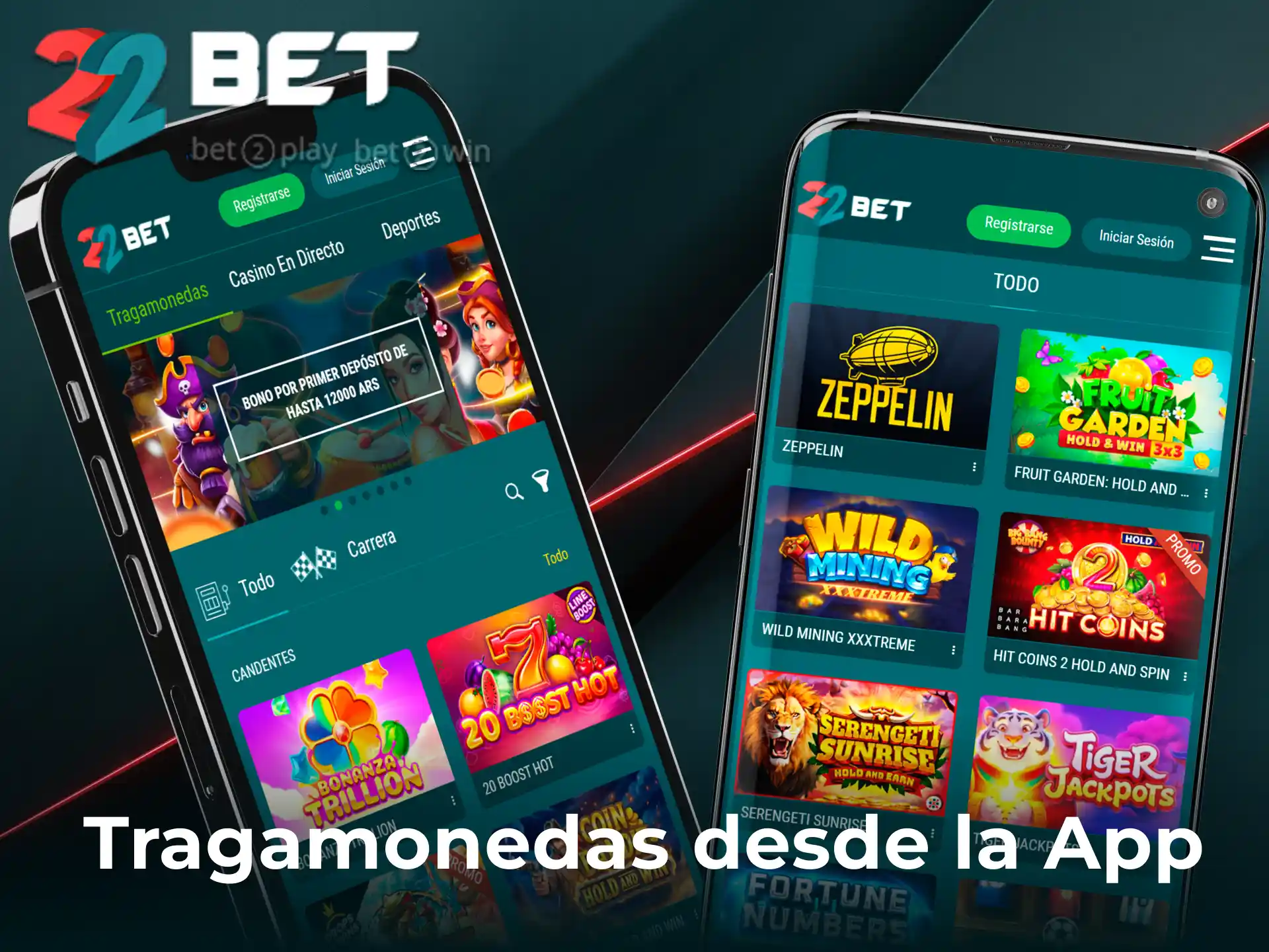 Descargá la app de 22Bet para apostar en tragamonedas desde tu celular.