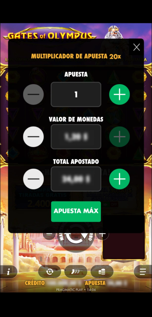 Configurá tu apuesta y girá los rodillos en las tragamonedas de 22Bet.